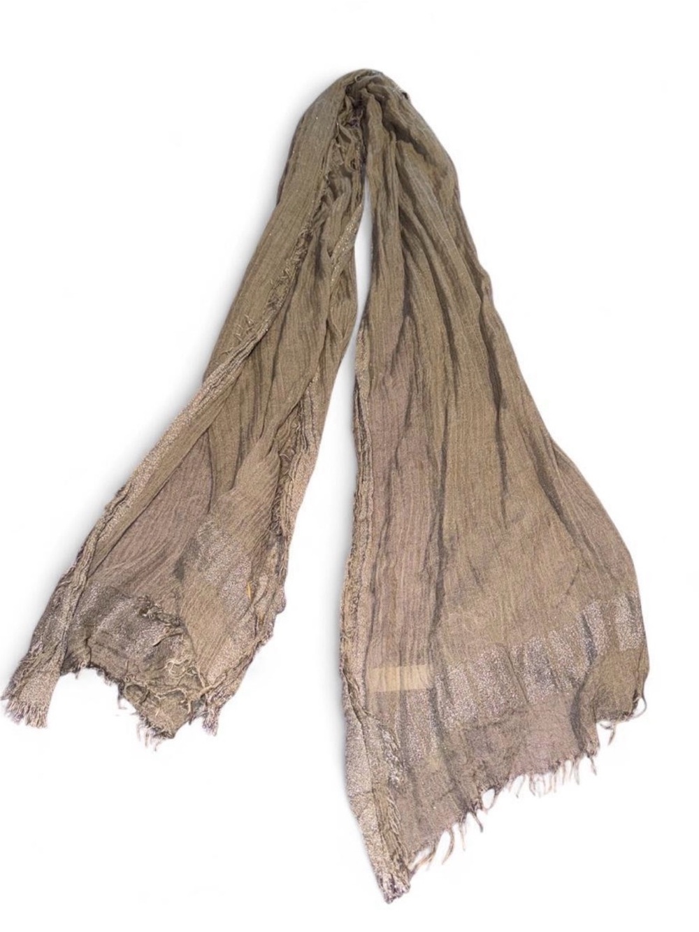 Ann Taylor Lightweight Taupe Crinkled Wrap Scarf